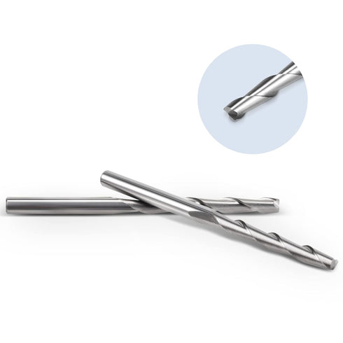 HQMaster CNC Router Bits 1/8" Shank CNC Bit End Mill Flat Nose Carbide Endmill, Two Flute Spiral Upcut Milling Cutter