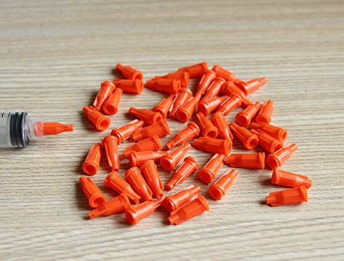 Luer Lock Syringe Tip Caps, 1000 Pieces, Screw Threads Dispensing Stop Caps, Orange