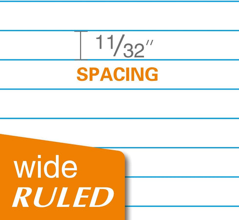 KAISA Filler Paper Loose Leaf Paper, Wide Ruled, 8"x10-1/2", 3-Hole Punched Binder Paper, 150 Sheets/pack, 3Pack