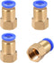 uxcell Push to Connect Tube Fitting Adapter, 8mm Tube OD x G1/4 Female Straight Pneumatic Connector, 4pcs