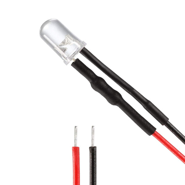 uxcell 3Pcs 5mm Pre Wired LED, Warm White DC9-12V, Light Emitting Diodes
