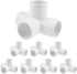 SDTC Tech 1/2" 4 Way PVC Fitting - Furniture Grade Pipe Elbow Connector for DIY PVC Shelf, White, 8 Pack
