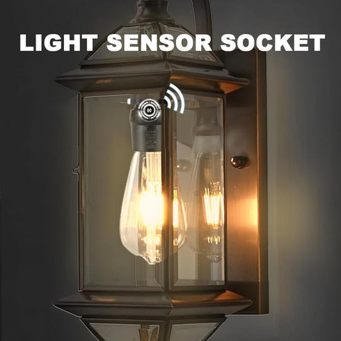 Mighmia E26 E27 Bulb Bulb 2 Pack Light Sensor Socket, Dusk to Dawn Sensor Socket, Light Socket for Light Fixtures, Base