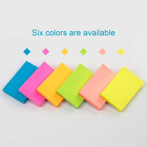 VANZAVANZU Self-Stick Notes, 2x3 in, 24 Pads, 100 Sheets/Pad, 6 Bright Colors, Easy Post Notes