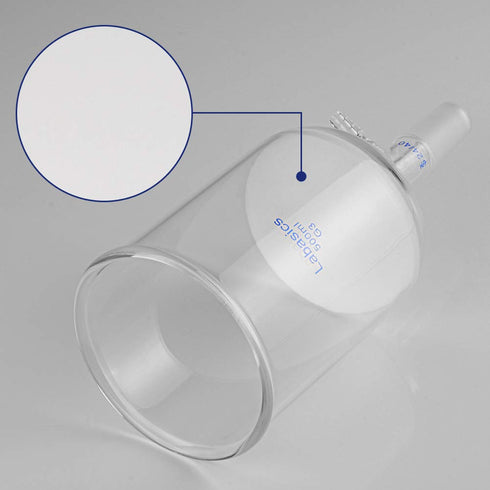 Borosilicate Glass Buchner Filtering Funnel with Fine Frit (G3), 95mm Inner Diameter, 120mm Depth, with 24/40 Standard