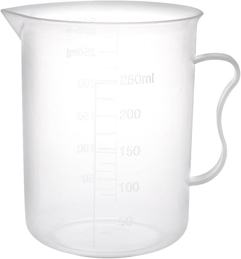 uxcell 300ml PP Plastic Measuring Cup, Graduated Beaker Transparent with Handle for Lab Kitchen Liquids