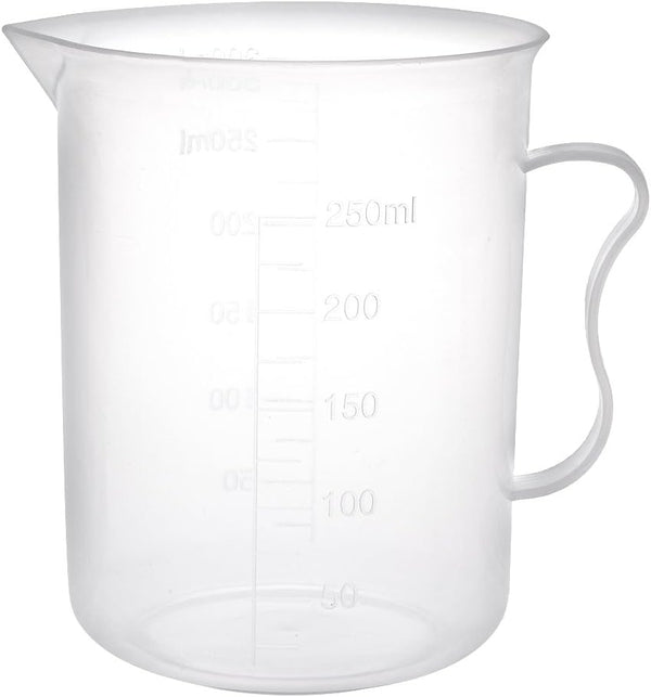 uxcell 300ml PP Plastic Measuring Cup, Graduated Beaker Transparent with Handle for Lab Kitchen Liquids