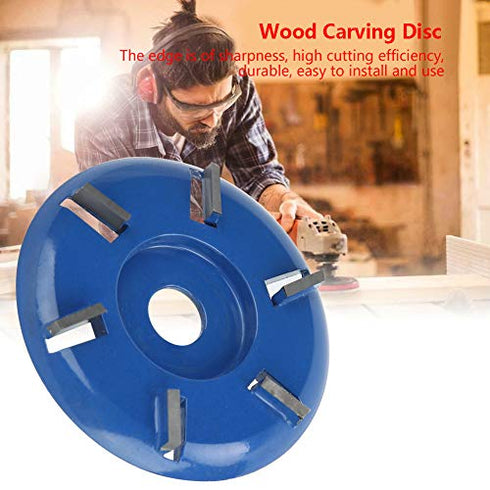 Yosoo123 Wood Cutting Disc, 6-Teeth Steel Milling Cutter for Woodworking Tool