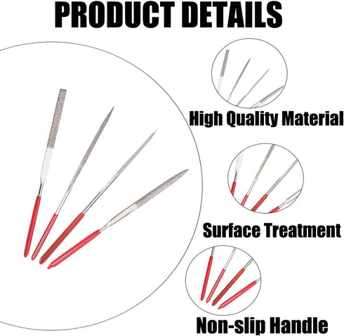 Utoolmart Diamond Needle File Set, 2-Pieces Mini Diamond Files, 4mm x 160mm, 150 Grits