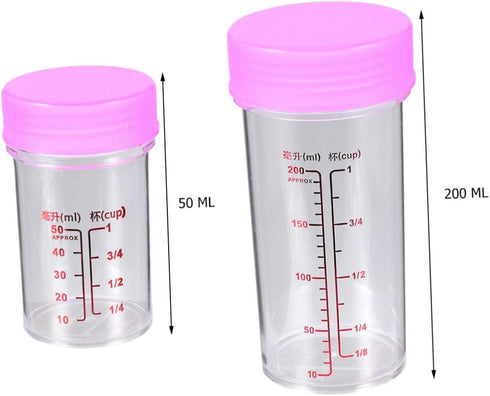 NUOBESTY 2 Set Scales Measuring Cups, Laboratory Liquid Measuring Cup and Test Tubes with Screw Cap