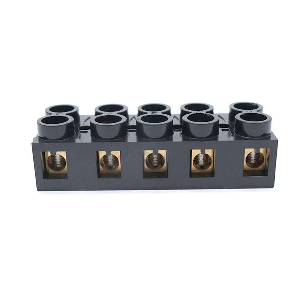 Sscon Dual Rows Terminal Block - 500V 60A 5 Position Screw Terminal Electrical Barrier Strip Block JX5-6005, 1 Pack