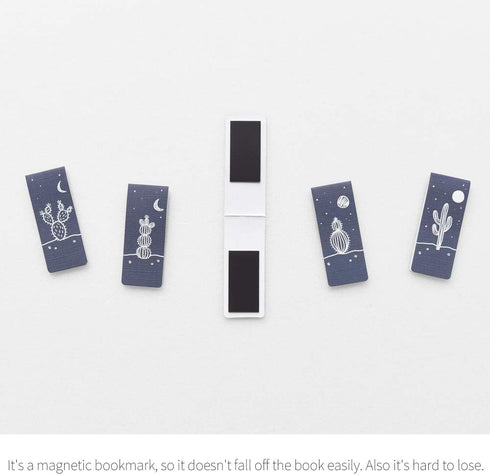 Monolike Magnetic Bookmarks, Night Cactus Set of 5
