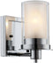 Designers Impressions Juno Polished Chrome 1 Light Wall Sconce/Bathroom Fixture with Clear and Frosted