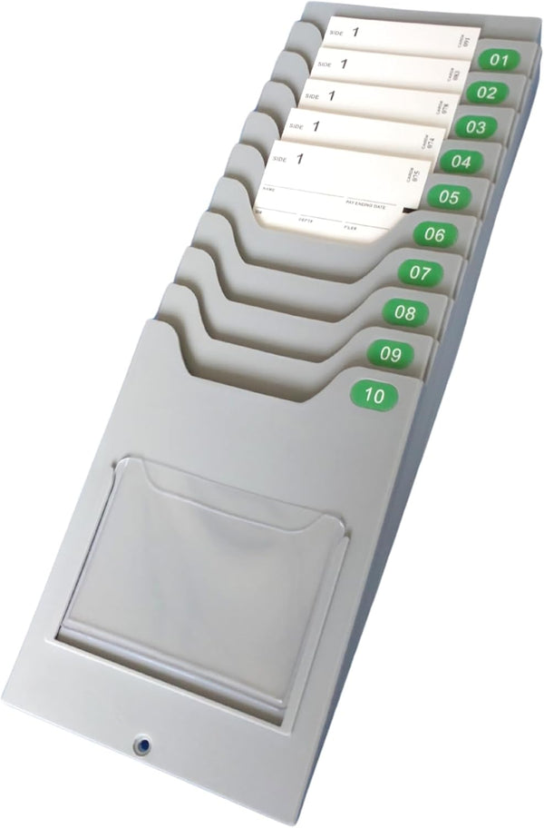 AMANO Plastic Timecard Rack, Retractable Time Cards Holder 7 inch Cards, Wall Mount