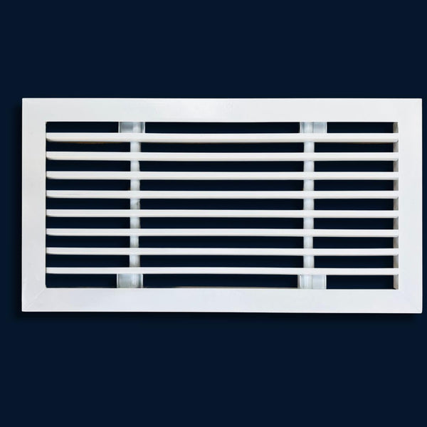 10" X 6" Linear Designer Aluminum Supply Air Grille for Ceiling, Wall, Floor Use - White HVAC Vent Duct Cover