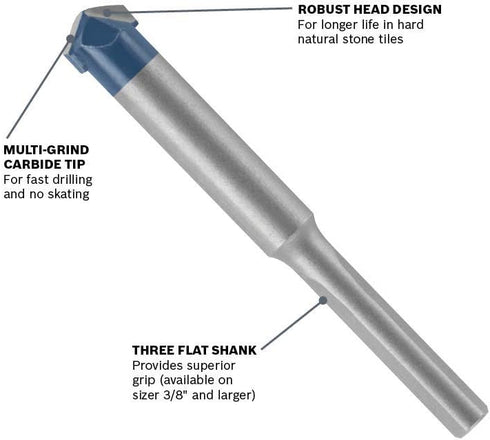 BOSCH NS500 3/8 in. Natural Stone Tile Bit