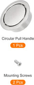 Circular Flush Pull Handle, 1Pcs 34mm/1.34" Zinc Alloy Recessed Handle with Screws for Drawer Sliding Doors
