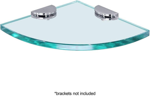 6" 6" 3/8" Dulles Glass x Quarter Round Floating Glass Shelf - Shelf Only - Tempered - Thick - Flat Polished Glass