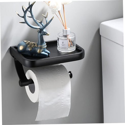 2pcs balacoo Toilet Paper Stand Roll Paper Holder Floating Shelves Bathroom Caddy Sturdy Material Holder Simple Design