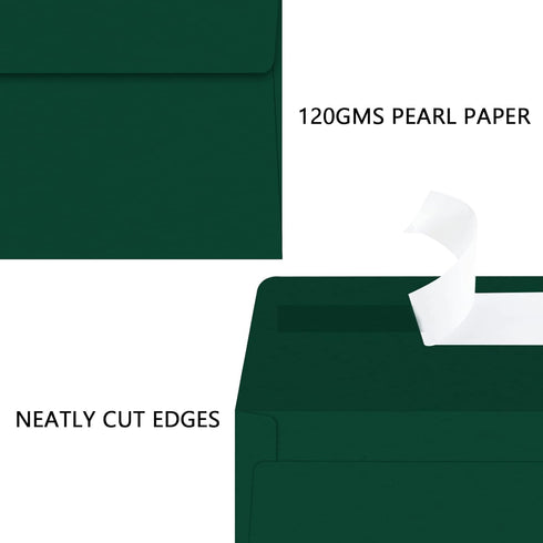 YINUOYOUJIA 50 Packs A7 Self Seal Envelopes for Invitations, 5x7 Cards, Square Flap, Great for Weddings and Parties
