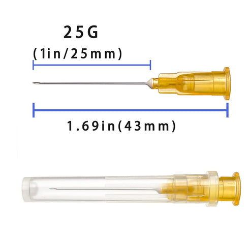 100Pack 25Ga 1 inch Luer Lock Lab Dispensing Accessories for Measuring,Refilling Inks