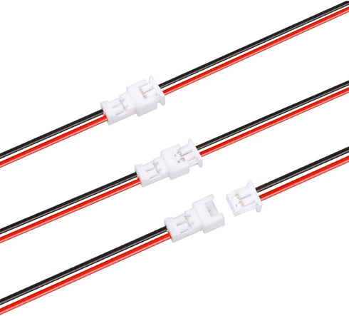 LYJEE 2 Pin Connector, 30 Pairs Mini Wire Connectors, 1.25 mm JST Micro Electrical Male and Female Plug with Wire