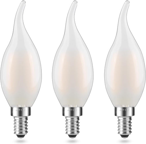 Frosted E12 LED Candelabra Bulb, 2 Watt(25W Equivalent), Soft Wihte 3000K, Dimmable