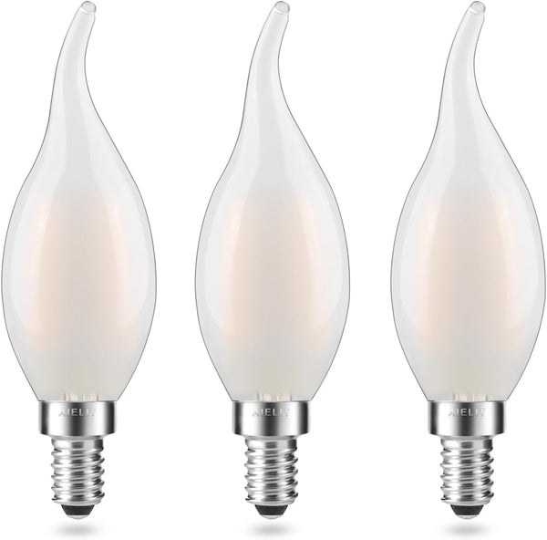 Frosted E12 LED Candelabra Bulb, 2 Watt(25W Equivalent), Soft Wihte 3000K, Dimmable
