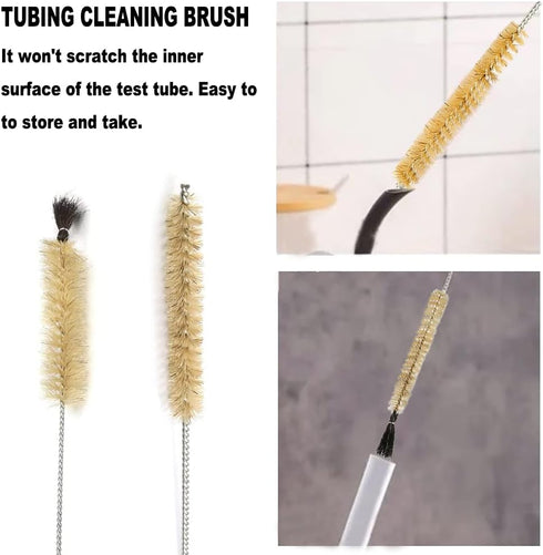 Utoolmart 5Pcs Wire Tube Brushes, 20mm Dia Twist Handle Bristle Tubing Cleaning Brush for Auto Parts Bottles Tubes