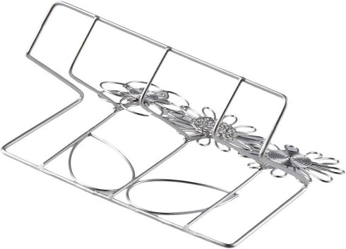 dohobby Metal Hollow Flower Business Card Holder, Open Card Stand Organizer for Home Office Desk