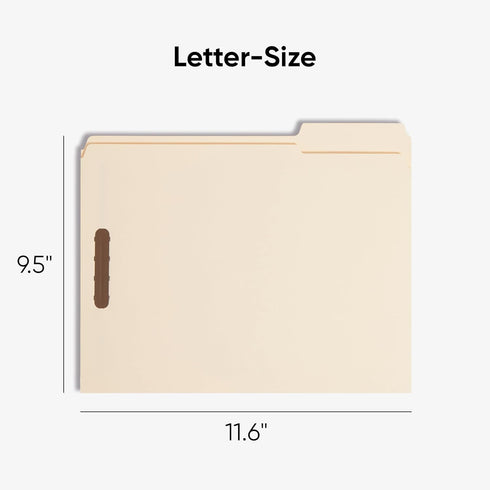 Smead Fastener File Folders, 25 Count, Manila, Reinforced 1/3-Cut Tabs, Letter Size for Organization