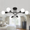 MEIXISUE Black Modern Sputnik Chandelier Ceiling Light Fixtures,6-Lights Industrial Metal Semi Flush