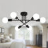 MEIXISUE Black Modern Sputnik Chandelier Ceiling Light Fixtures,6-Lights Industrial Metal Semi Flush