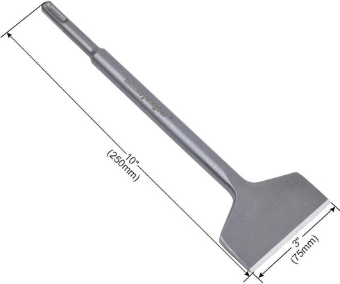 Monkey King Bar-3 IN Wide Sds Plus Floor Scraper-Sds plus bits-10"x3" Sharpened Tile and Sds Tile Chisel for Floor and Wall Tile Concrete Mortar Thinset Brick by Monkey King Bar