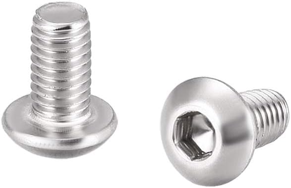 uxcell M3x6mm Machine Screws, Hex Socket Round Head Screw, 304 Stainless Steel Fasteners, 50pcs
