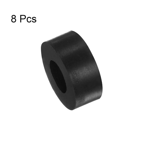 8pcs Rubber Spacer, 1 Inch OD, 0.47 Inch ID, 0.4 Inch Thick Neoprene Round Anti Vibration Isolation Pads, Black, for