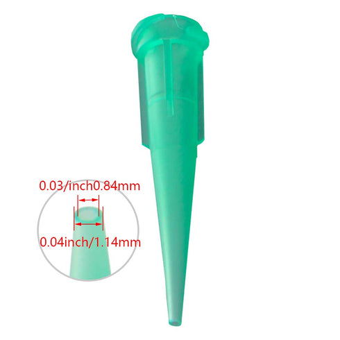 Industrial Blunt Plastic Tapered Tip Dispensing Fill Needle 18Ga Green 100PCS