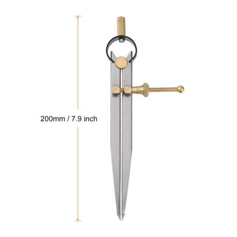 Spring Joint Caliper 6 inch / 150mm Steel Divider Caliper with Brass Fulcrum for Metalworking Geometry Drawing