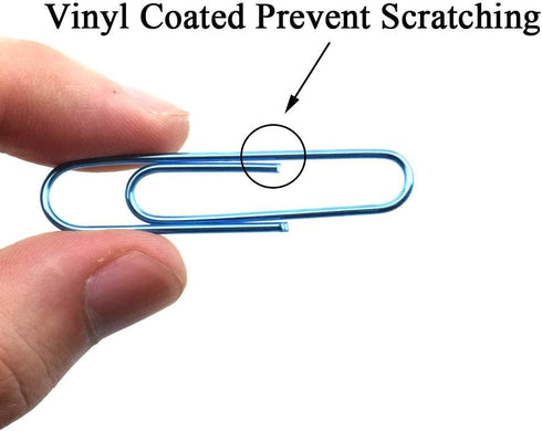 HAHIYO Large Paper Clips, 2 inches Length, Blue Vinyl Coated, 80 Pack for Home Office School