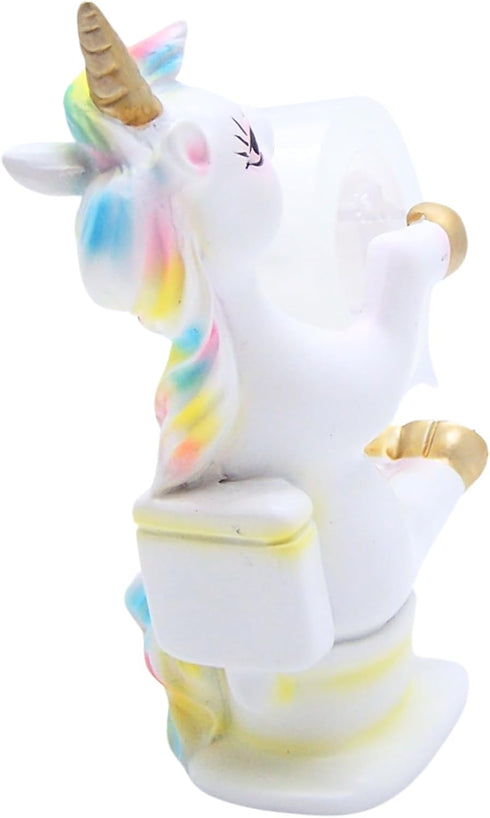 Unicorn Tape Dispenser, Unique Sitting on Toilet Desk Accessory, 5.25 Inches Funny Office Supplies