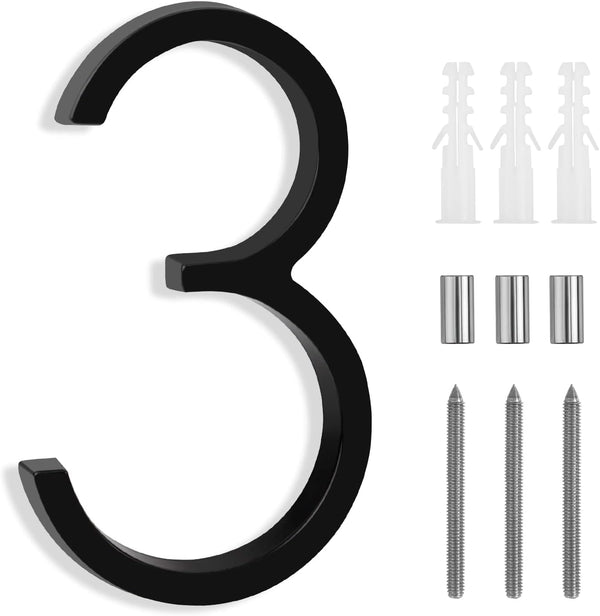 SEISSO 844713 5-Inch House Numbers for Outside, Modern Floating Metal Door Address Sign Decor