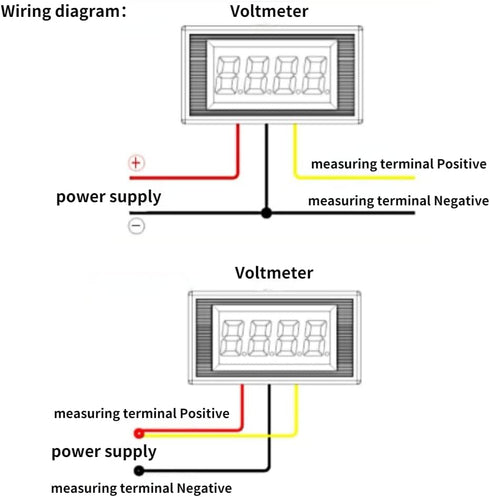 YB5135DB LED Digital Display Voltage Meter, LCD Digital Display Three Wire Voltage Monitor