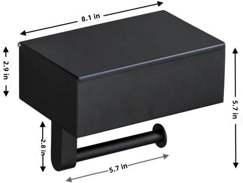 YWHWXB Toilet Paper Holder with Shelf and Storage Cabinet,Wall Mounted Toilet Tissue Holder,Plastic Toilet Paper Roll