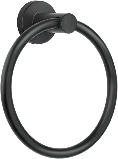 Hand Towel Holder for Wall Mounted - Towel Ring, Simple Round Towel Hanger SUS 304 Stainless Steel (Black)