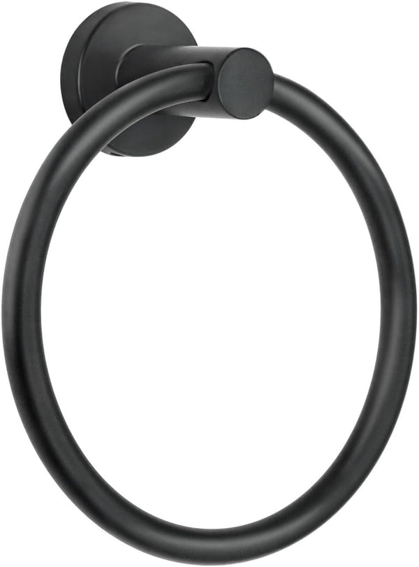 Hand Towel Holder for Wall Mounted - Towel Ring, Simple Round Towel Hanger SUS 304 Stainless Steel (Black)