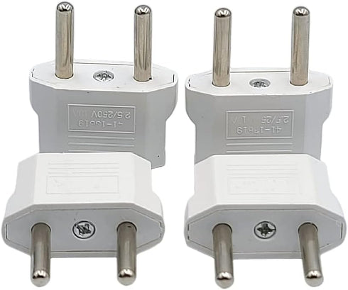 European Travel Plug, American USA to European Plug Adapters, German French Iceland Spain Greece Norway adapters for Europe, Perfect for Travelling(4-Pack White)