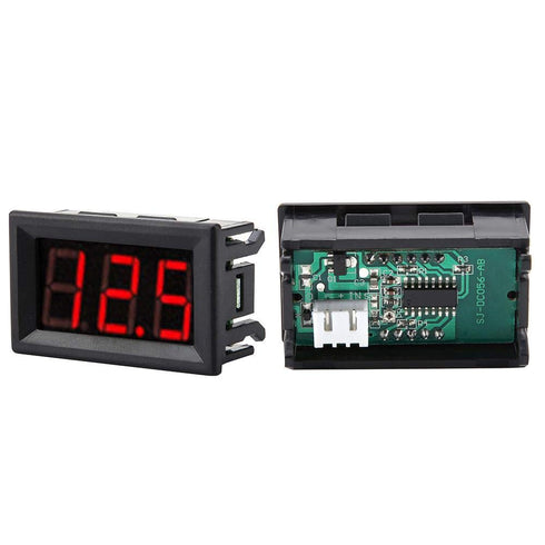 3 Wire Voltmeter DC 0-100V Mini Voltage Measuring LED Display Digital Volt Panel Meter with Reverse (Red)