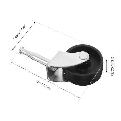 FUOYLOO 1.5 Inch 2pcs Silent Furniture Caster Wheels Stem Replacement, Small Silent Castor Wheels for Rolling Cart