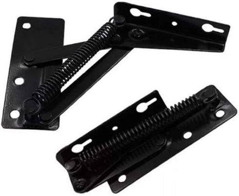 QIAO 2 Pieces 80 Degree Foldable Lift Bracket, Black Spring Hinge for Sofa Lifters