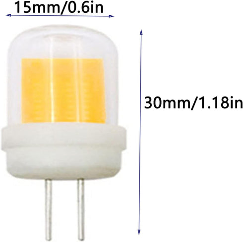 4-Pack G4 Bulb Dimmable, T4 Bulbs, 5W=50W 3000K, 110V-120V 360 LED Bi-Pin COB Chandelier Warm White AC, Silicone